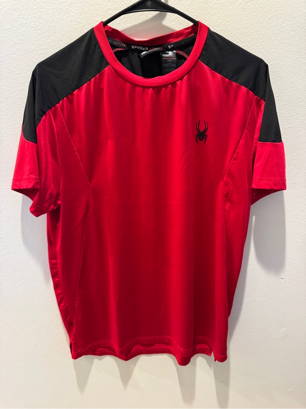 Spyder Men’s Red and Black Short Sleeve Athletic Tee